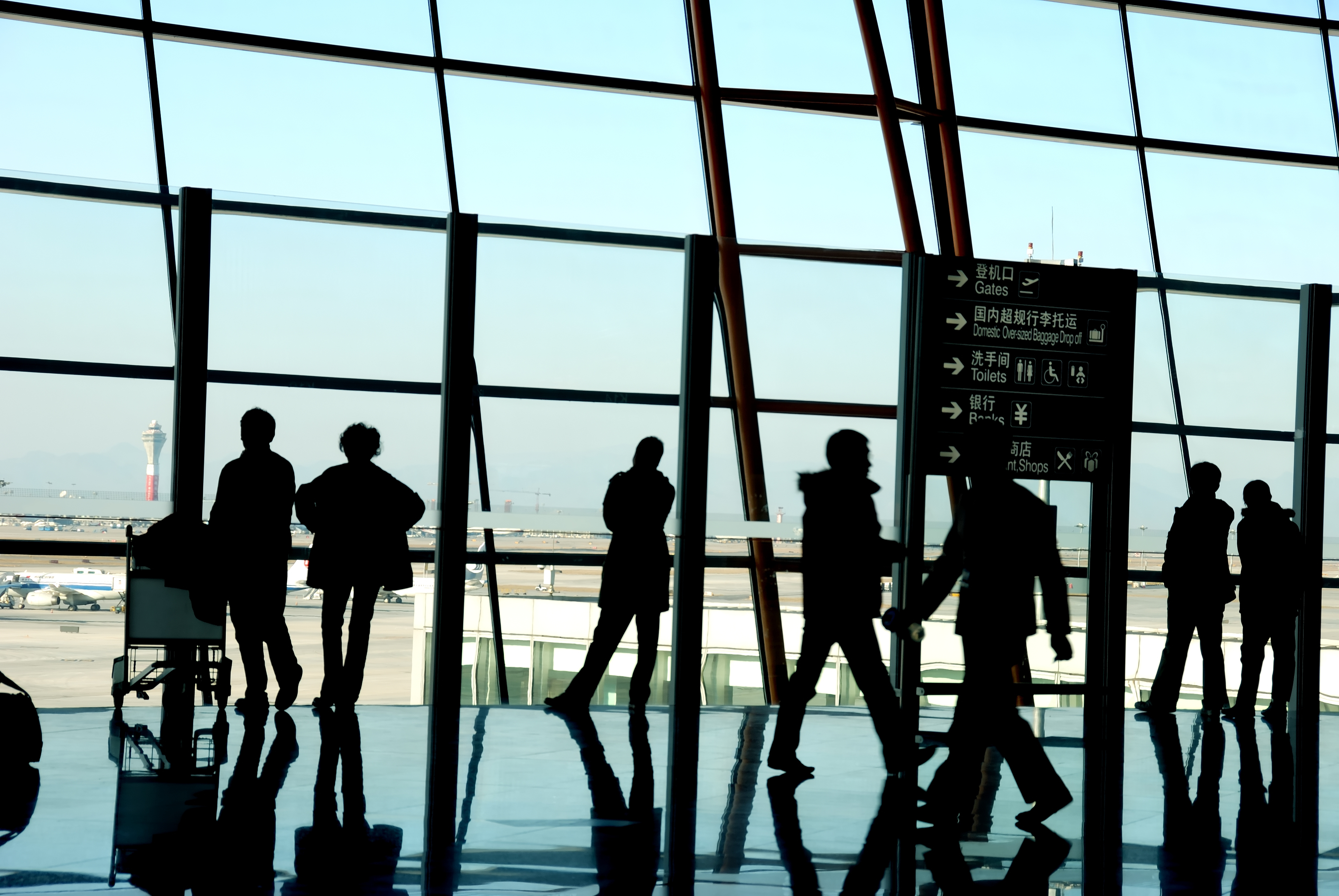 Airline passengers at airport